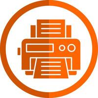 imprimante glyphe Orange cercle icône vecteur