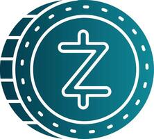 zcash glyphe pente rond coin icône vecteur