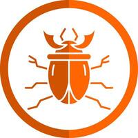 scarabée glyphe Orange cercle icône vecteur