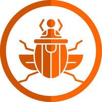 scarabée glyphe Orange cercle icône vecteur