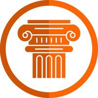pilier glyphe Orange cercle icône vecteur