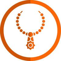 Collier glyphe Orange cercle icône vecteur