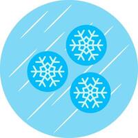 boule de neige plat bleu cercle icône vecteur