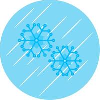 flocons de neige plat bleu cercle icône vecteur
