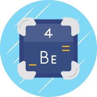 béryllium plat bleu cercle icône vecteur