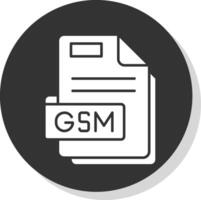 gsm glyphe gris cercle icône vecteur
