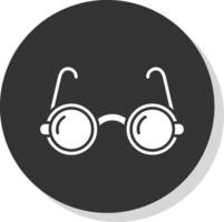 lunettes glyphe gris cercle icône vecteur