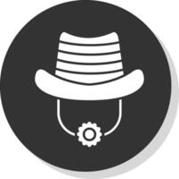 chapeau glyphe gris cercle icône vecteur