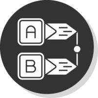 diagramme glyphe gris cercle icône vecteur