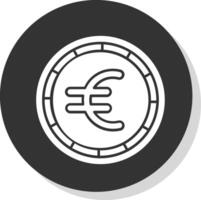euro glyphe gris cercle icône vecteur