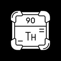 thorium glyphe inversé icône vecteur
