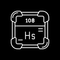 hassium ligne inversé icône vecteur