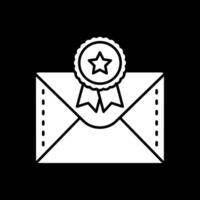 icône inversée de glyphe de badge vecteur