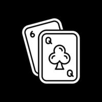 icône inversée de glyphe de poker vecteur