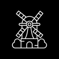 icône inversée de la ligne du moulin à vent vecteur