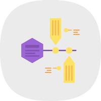 chronologie plat courbe icône vecteur