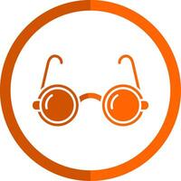 lunettes glyphe Orange cercle icône vecteur