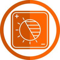 exposition glyphe Orange cercle icône vecteur
