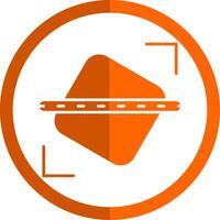 redresser glyphe Orange cercle icône vecteur