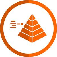 piramid glyphe Orange cercle icône vecteur