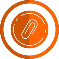 attacher glyphe Orange cercle icône vecteur
