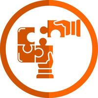 collaboration glyphe Orange cercle icône vecteur