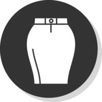 jupes glyphe gris cercle icône vecteur