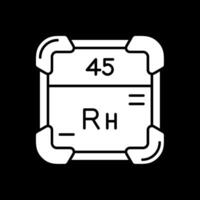 rhodium glyphe inversé icône vecteur
