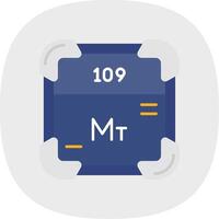 meitnerium plat courbe icône vecteur