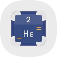 hélium plat courbe icône vecteur