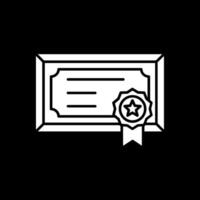 icône inversée de glyphe de certificat vecteur