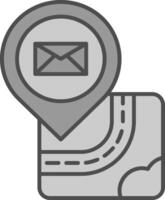 email ligne rempli niveaux de gris icône vecteur