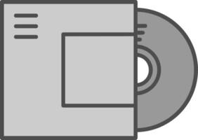 disque ligne rempli niveaux de gris icône vecteur