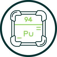 plutonium ligne cercle icône vecteur