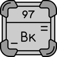 berkelium ligne rempli niveaux de gris icône vecteur