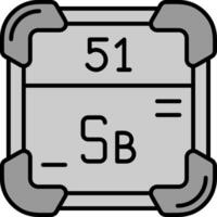 antimoine ligne rempli niveaux de gris icône vecteur