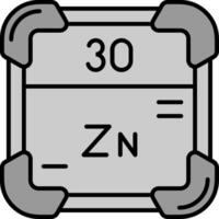 zinc ligne rempli niveaux de gris icône vecteur