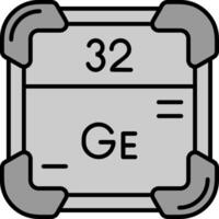 germanium ligne rempli niveaux de gris icône vecteur