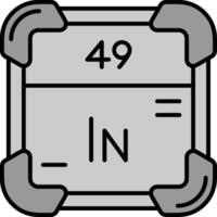 indium ligne rempli niveaux de gris icône vecteur