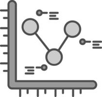 graphique ligne rempli niveaux de gris icône vecteur