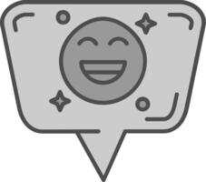 emoji ligne rempli niveaux de gris icône vecteur
