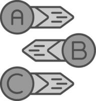 diagramme ligne rempli niveaux de gris icône vecteur