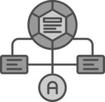 flux de travail ligne rempli niveaux de gris icône vecteur