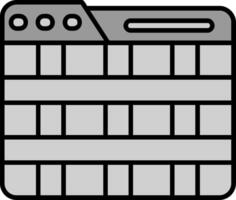 la grille ligne rempli niveaux de gris icône vecteur