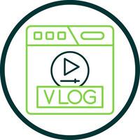 vlog ligne cercle icône vecteur