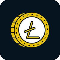 icône de deux couleurs de glyphe de litecoin vecteur