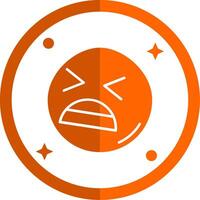 angoisse glyphe Orange cercle icône vecteur