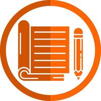 carnet glyphe Orange cercle icône vecteur