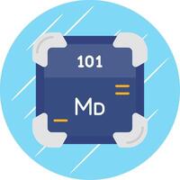 mendélévium plat bleu cercle icône vecteur