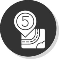 cinq glyphe gris cercle icône vecteur